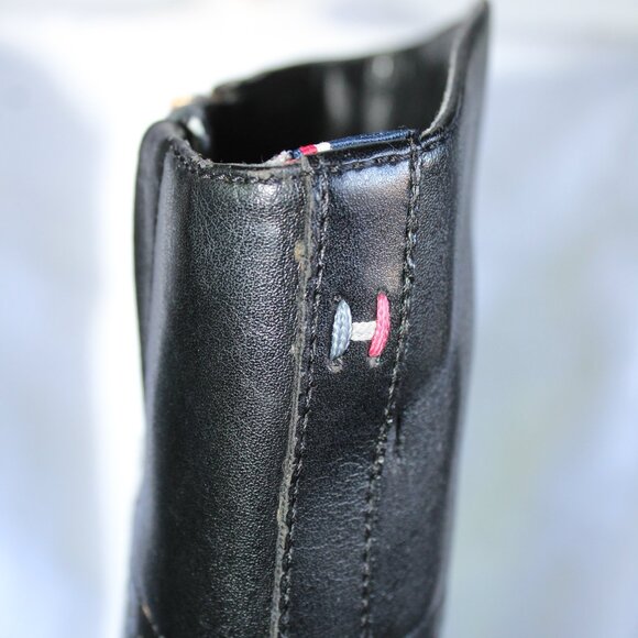Tommy Hilfiger Women's Black Leather Riding Boots Lace-Up Detail ~6 ~ - Picture 12 of 16